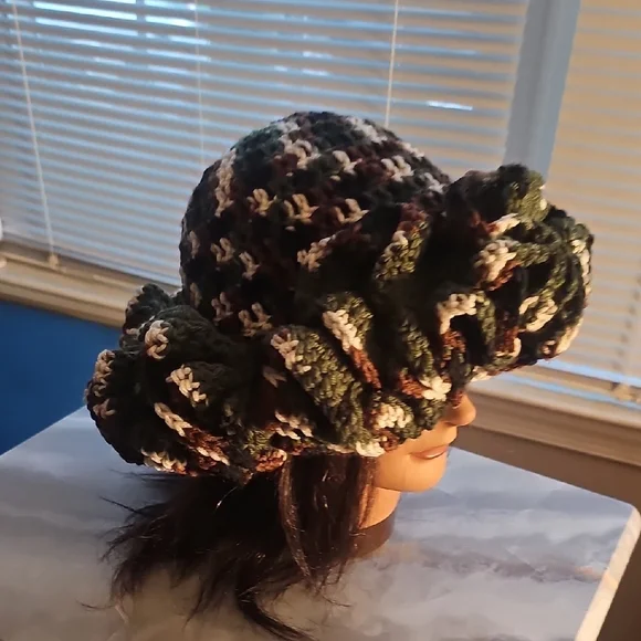 Crochet Multicolor Ruffled Hat - Picture 9 of 10
